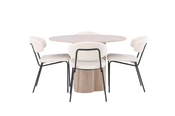Olivia Matbord 110 cm Runt med 4 Chico Matstol - Möbler - Matplats - Matgrupp & matbord med stolar