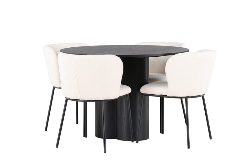Olivia Matbord 110 cm Runt med 4 Edina Matstol - Möbler - Matplats - Matgrupp & matbord med stolar