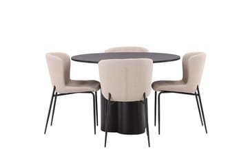 Olivia Matbord 110 cm Runt med 4 Modesto Matstol - Möbler - Matplats - Matgrupp & matbord med stolar