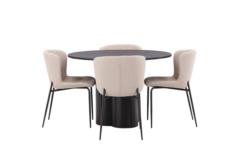 Olivia Matbord 110 cm Runt med 4 Modesto Matstol - Möbler - Matplats - Matgrupp & matbord med stolar