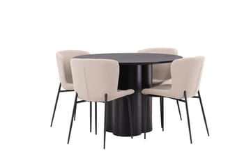 Olivia Matbord 110 cm Runt med 4 Modesto Matstol - Möbler - Matplats - Matgrupp & matbord med stolar