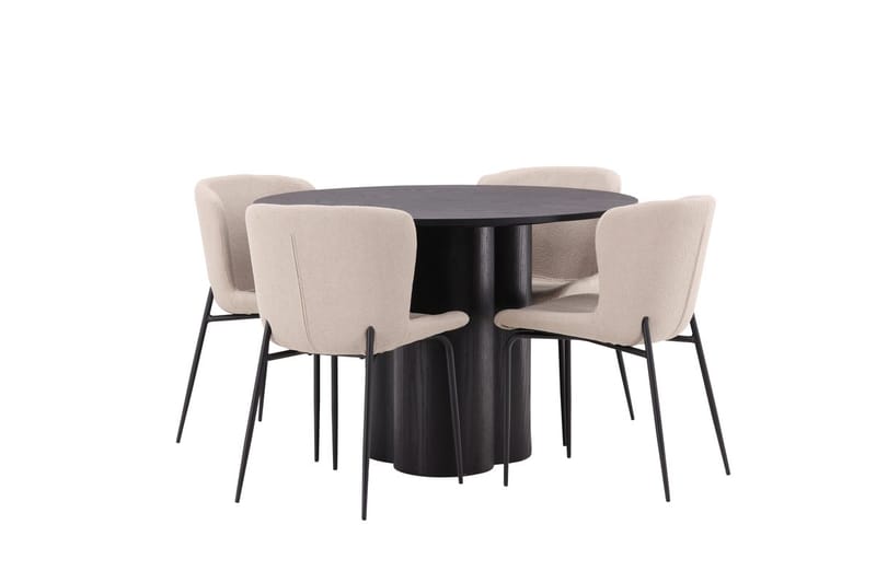 Olivia Matbord 110 cm Runt med 4 Modesto Matstol - Möbler - Matplats - Matgrupp & matbord med stolar