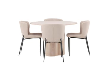 Olivia Matbord 110 cm Runt med 4 Modesto Matstol - Möbler - Matplats - Matgrupp & matbord med stolar