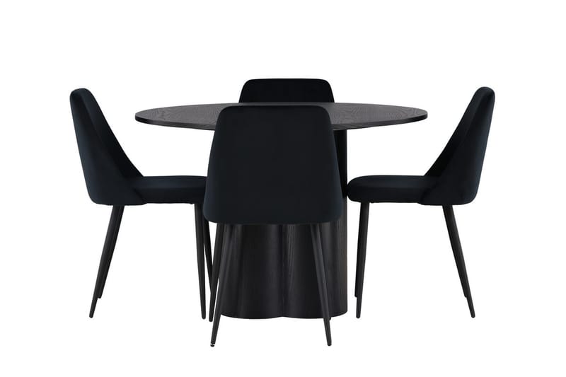 Olivia Matbord 110 cm Runt med 4 Night Matstol - Möbler - Matplats - Matgrupp & matbord med stolar
