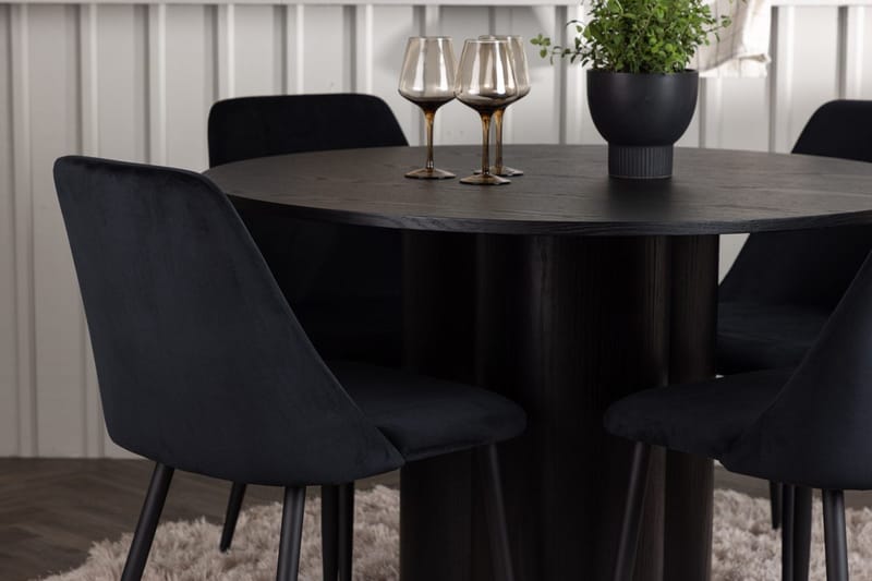 Olivia Matbord 110 cm Runt med 4 Night Matstol - Möbler - Matplats - Matgrupp & matbord med stolar