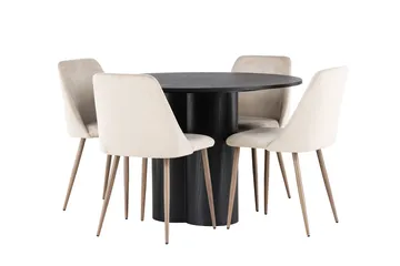 Olivia Matbord 110 cm Runt med 4 Night Matstol - Möbler - Matplats - Matgrupp & matbord med stolar