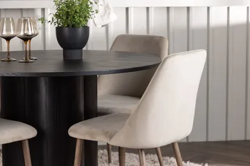 Olivia Matbord 110 cm Runt med 4 Night Matstol - Möbler - Matplats - Matgrupp & matbord med stolar
