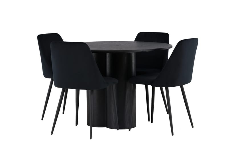 Olivia Matbord 110 cm Runt med 4 Night Matstol - Möbler - Matplats - Matgrupp & matbord med stolar