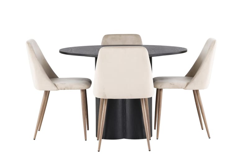 Olivia Matbord 110 cm Runt med 4 Night Matstol - Möbler - Matplats - Matgrupp & matbord med stolar