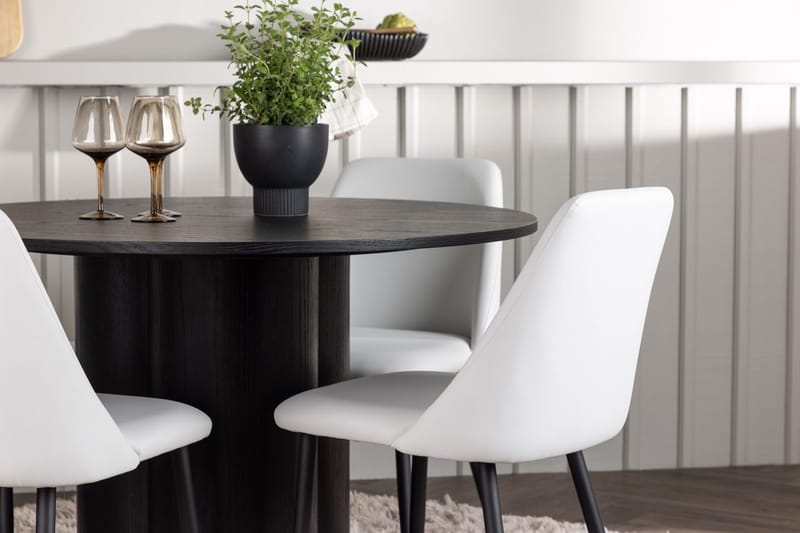 Olivia Matbord 110 cm Runt med 4 Night Matstol - Möbler - Matplats - Matgrupp & matbord med stolar