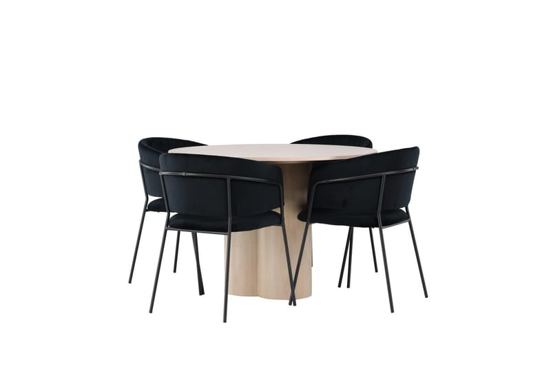 Olivia Matbord 110 cm Runt med 4 Selma Matstol - Möbler - Matplats - Matgrupp & matbord med stolar