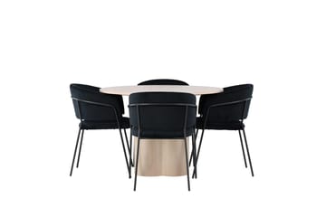Olivia Matbord 110 cm Runt med 4 Selma Matstol - Möbler - Matplats - Matgrupp & matbord med stolar