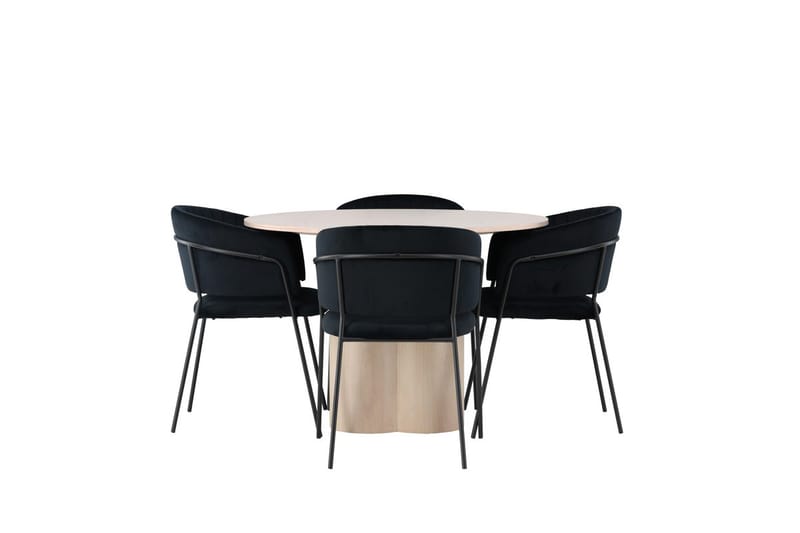 Olivia Matbord 110 cm Runt med 4 Selma Matstol - Möbler - Matplats - Matgrupp & matbord med stolar