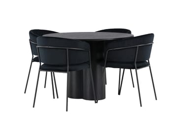 Olivia Matbord 110 cm Runt med 4 Selma Matstol - Möbler - Matplats - Matgrupp & matbord med stolar