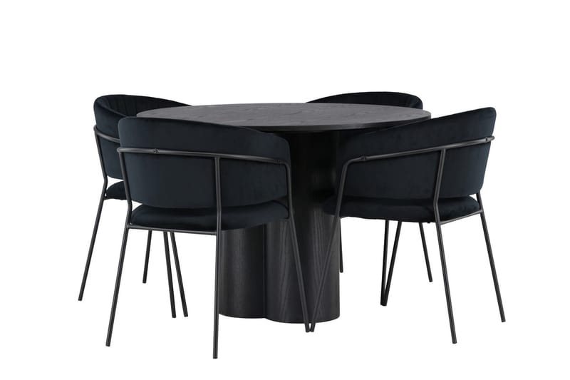 Olivia Matbord 110 cm Runt med 4 Selma Matstol - Möbler - Matplats - Matgrupp & matbord med stolar