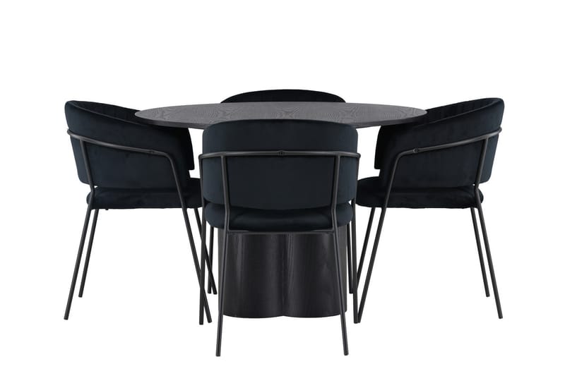 Olivia Matbord 110 cm Runt med 4 Selma Matstol - Möbler - Matplats - Matgrupp & matbord med stolar