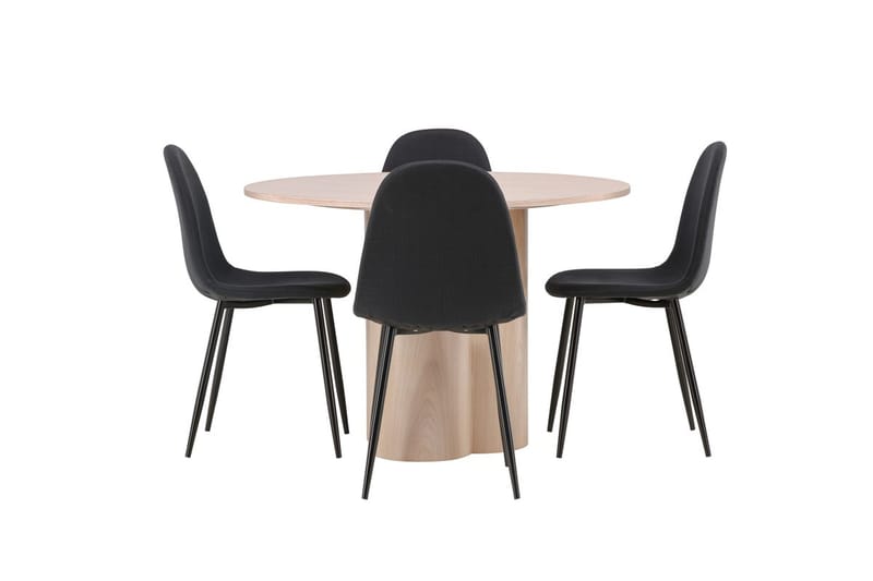 Olivia Matbord 110 cm Runt med 4 Polar Matstol - Möbler - Matplats - Matgrupp & matbord med stolar