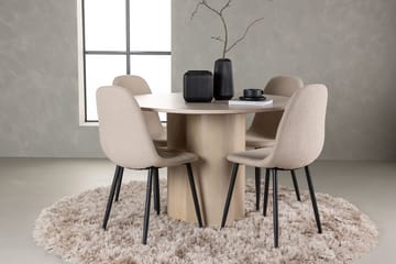 Beige - Svart (bord), beige (stolar)