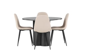 Olivia Matbord 110 cm Runt med 4 Polar Matstol - Möbler - Matplats - Matgrupp & matbord med stolar