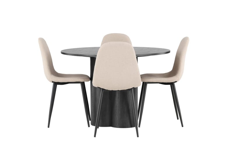 Olivia Matbord 110 cm Runt med 4 Polar Matstol - Möbler - Matplats - Matgrupp & matbord med stolar