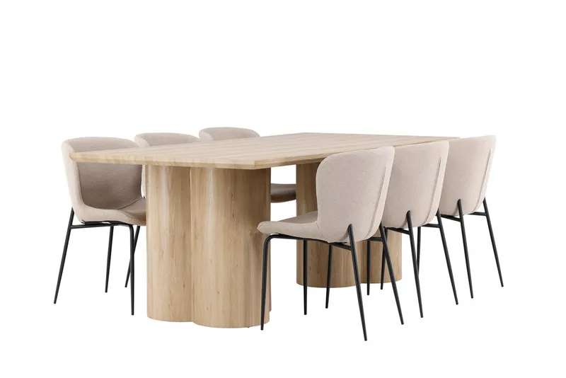 Olivia Matbord 210x100 cm med 6 Modesto Matstol - Möbler - Matplats - Matgrupp & matbord med stolar