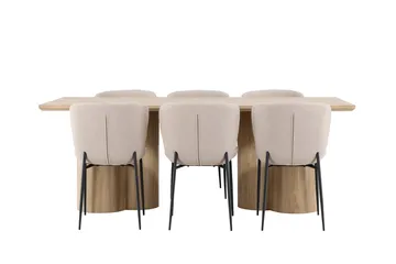 Olivia Matbord 210x100 cm med 6 Modesto Matstol - Möbler - Matplats - Matgrupp & matbord med stolar