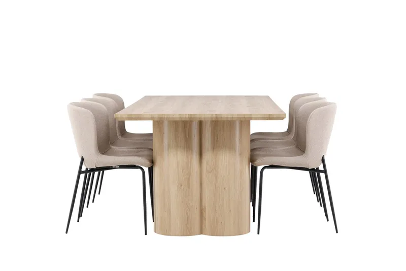 Olivia Matbord 210x100 cm med 6 Modesto Matstol - Möbler - Matplats - Matgrupp & matbord med stolar