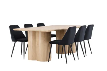 Olivia Matbord 210x100 cm med 6 Night Matstol - Möbler - Matplats - Matgrupp & matbord med stolar