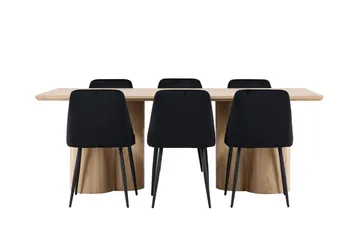 Olivia Matbord 210x100 cm med 6 Night Matstol - Möbler - Matplats - Matgrupp & matbord med stolar