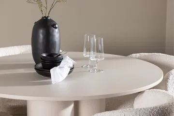 Olivia Matgrupp 110 cm Rund med 4 Agnes stolar - Beige/Vit - Möbler - Matplats - Matgrupp & matbord med stolar