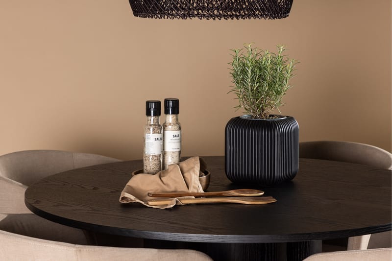 Olivia Matgrupp 110 cm Rund med 4 Berit Stolar - Beige - Möbler - Matplats - Matgrupp & matbord med stolar