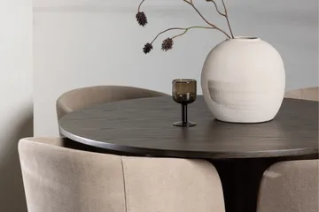 Olivia Matgrupp 110 cm Rund med 4 Berit stolar - Beige - Möbler - Matplats - Matgrupp & matbord med stolar