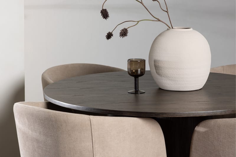 Olivia Matgrupp 110 cm Rund med 4 Berit stolar - Beige - Möbler - Matplats - Matgrupp & matbord med stolar