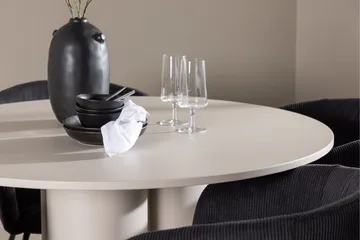 Olivia Matgrupp 110 cm Rund med 4 Berit stolar - Beige/Svart - Möbler - Matplats - Matgrupp & matbord med stolar