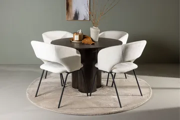 Olivia Matgrupp 110 cm Rund med 4 Day stolar - Mocca - Möbler - Matplats - Matgrupp & matbord med stolar