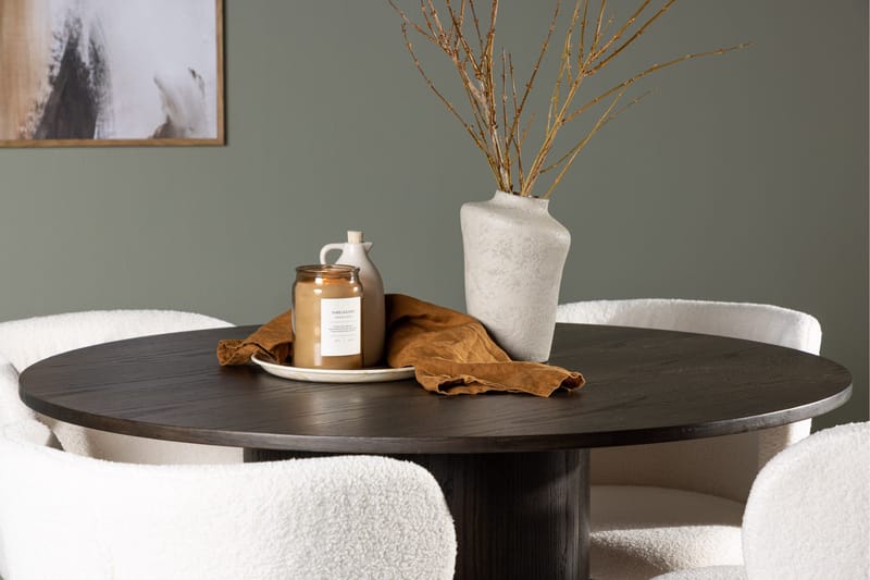 Olivia Matgrupp 110 cm Rund med 4 Edina Stolar - Mocca - Möbler - Matplats - Matgrupp & matbord med stolar