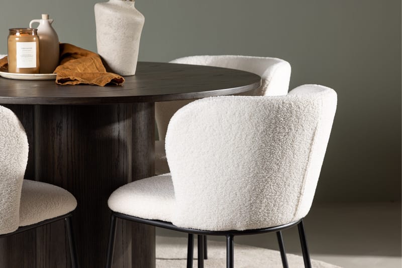 Olivia Matgrupp 110 cm Rund med 4 Edina Stolar - Mocca - Möbler - Matplats - Matgrupp & matbord med stolar