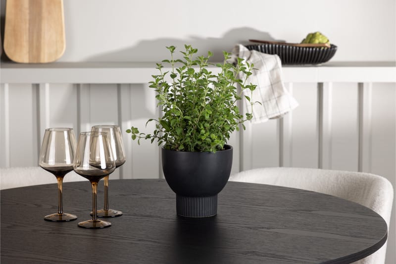 Olivia Matgrupp 110 cm Rund med 4 Edina Stolar - Svart - Möbler - Matplats - Matgrupp & matbord med stolar