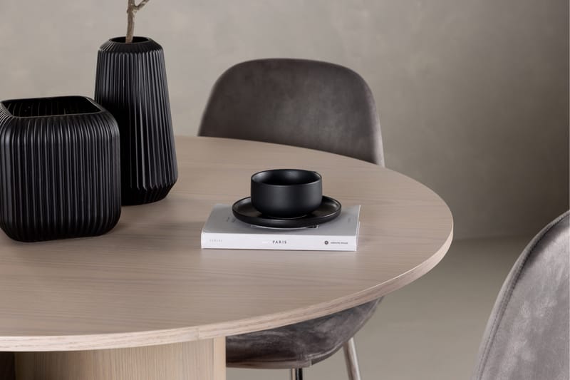 Olivia Matgrupp 110 cm Rund med 4 Eva stolar - Whitewash - Möbler - Matplats - Matgrupp & matbord med stolar