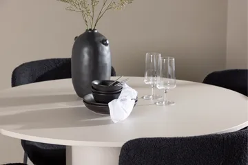 Olivia Matgrupp 110 cm Rund med 4 Modesto stolar - Beige/Svart - Möbler - Matplats - Matgrupp & matbord med stolar