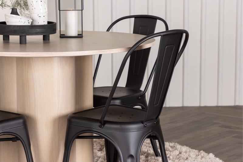Olivia Matgrupp 110 cm Rund med 4 Tempe Stolar - Svart - Möbler - Matplats - Matgrupp & matbord med stolar