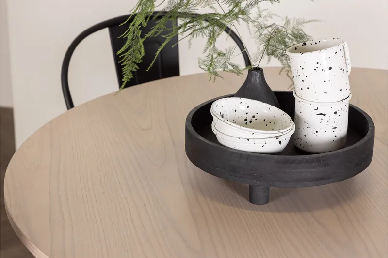 Olivia Matgrupp 110 cm Rund med 4 Tempe Stolar - Svart - Möbler - Matplats - Matgrupp & matbord med stolar