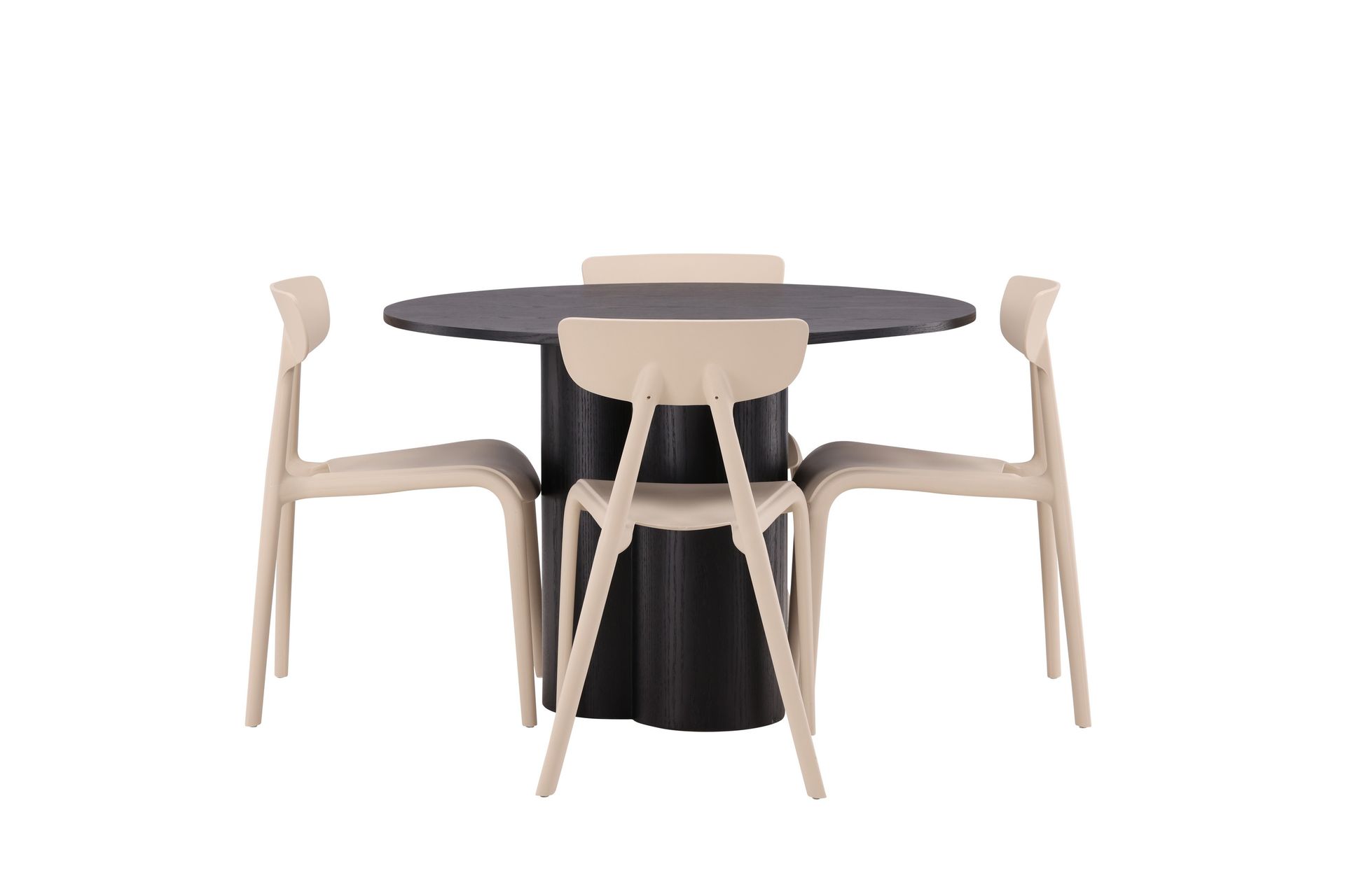 Olivia Matgrupp 110 cm Rund med 4 Ursholmen Stolar - Beige - Möbler - Matplats - Matgrupp & matbord med stolar