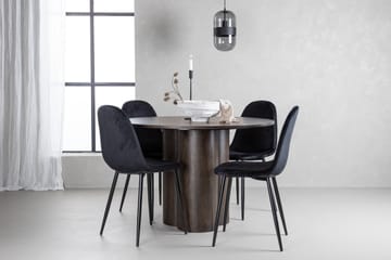 Olivia Matgrupp 110 cm Rund med 4 Polar stolar - Svart - Möbler - Matplats - Matgrupp & matbord med stolar