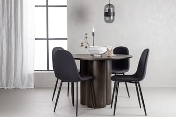 Olivia Matgrupp 110 cm Rund med 4 Polar stolar - Svart - Möbler - Matplats - Matgrupp & matbord med stolar