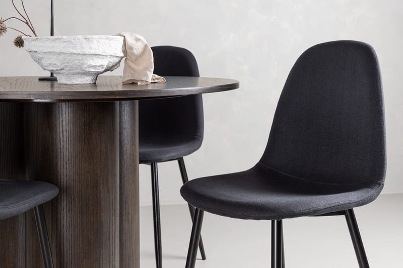 Olivia Matgrupp 110 cm Rund med 4 Polar stolar - Svart - Möbler - Matplats - Matgrupp & matbord med stolar