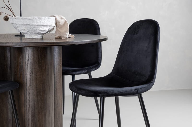 Olivia Matgrupp 110 cm Rund med 4 Polar stolar - Svart - Möbler - Matplats - Matgrupp & matbord med stolar