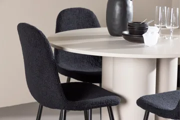 Olivia Matgrupp 110 cm Rund med 4 Polar stolar - Beige/Svart - Möbler - Matplats - Matgrupp & matbord med stolar
