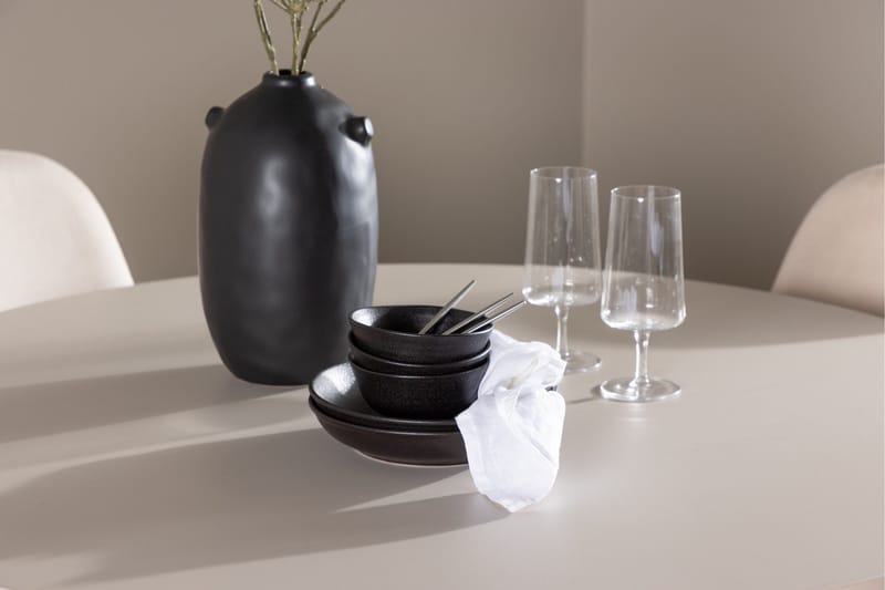 Olivia Matgrupp 110 cm Rund med 4 Polar stolar - Beige/Beige - Möbler - Matplats - Matgrupp & matbord med stolar