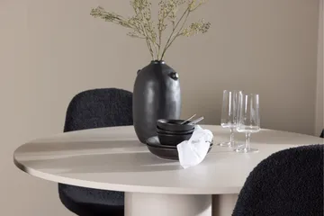 Olivia Matgrupp 110 cm Rund med 4 Polar stolar - Beige/Svart - Möbler - Matplats - Matgrupp & matbord med stolar